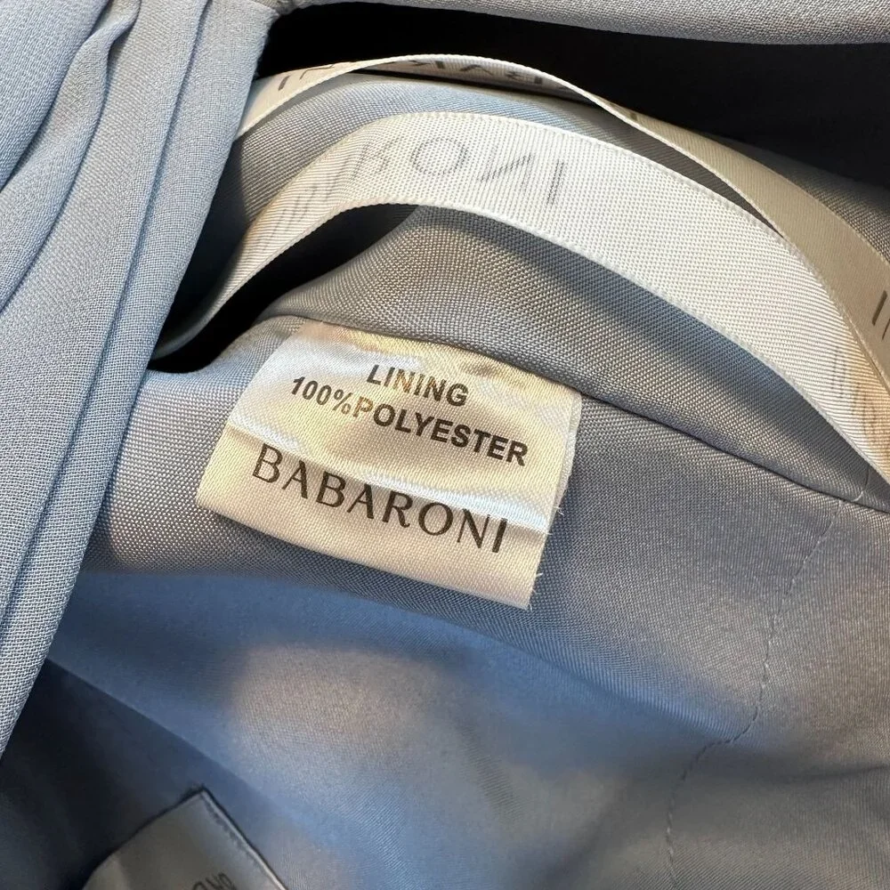 Babaroni Womens Dusty Blue Formal Pleated V Neck & Back Brides Maid Dress US 6 - Picture 9 of 10